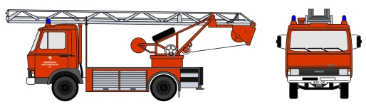 Loewe 4120 - H0 - Iveco Magirus Zeta  90M5 - DL18 Feuerwehr Loy Facelift